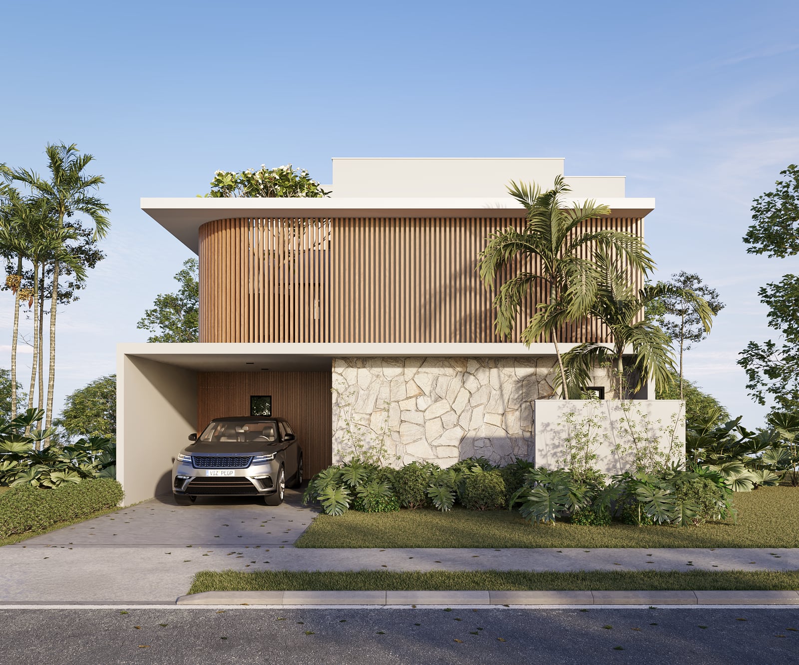 Fachada decorada do sobrado 4Q3S — imagem ilustrativa