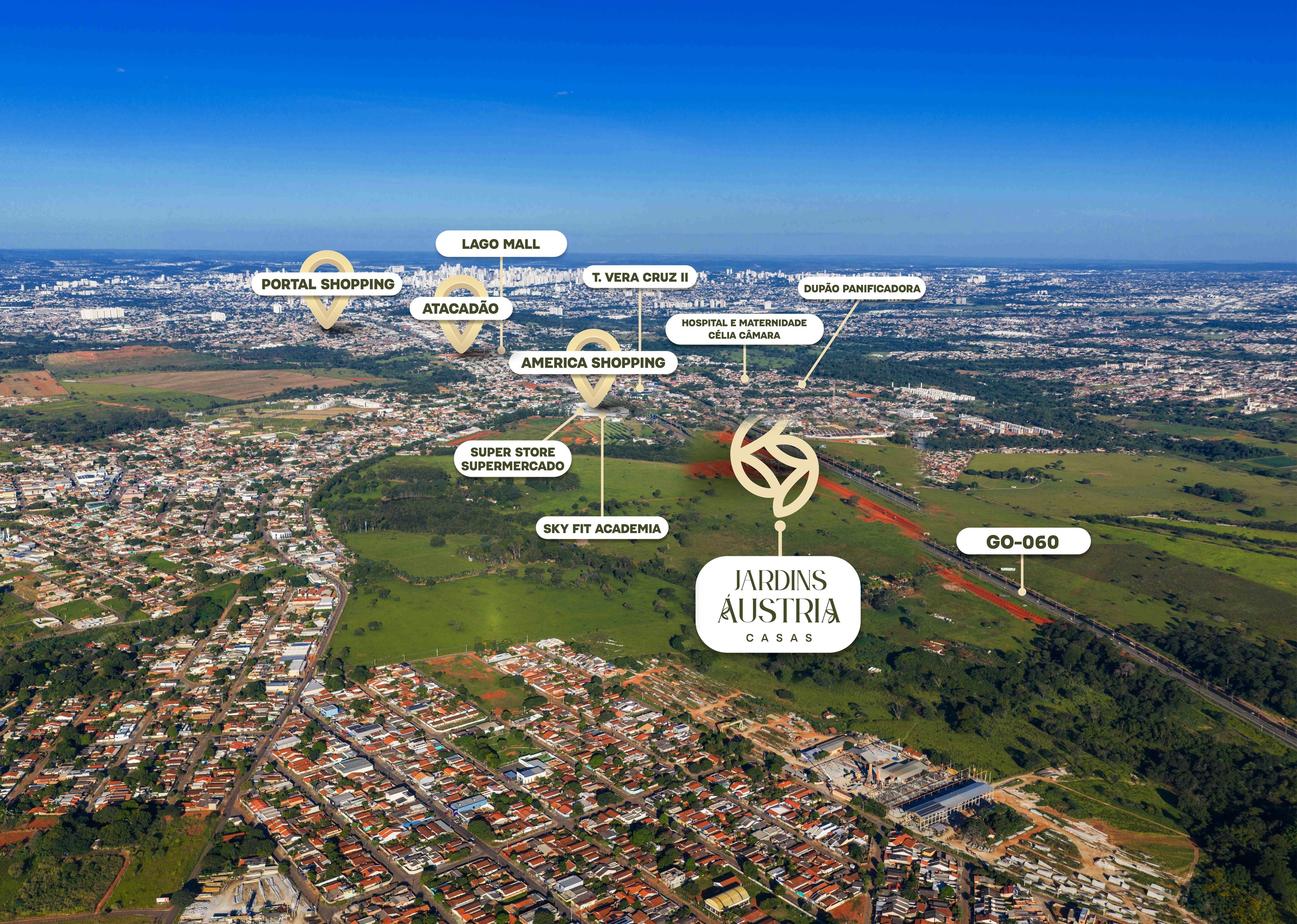Mapa de localização oficial do Jardins Áustria